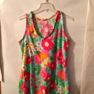 Floral print cotton tank top